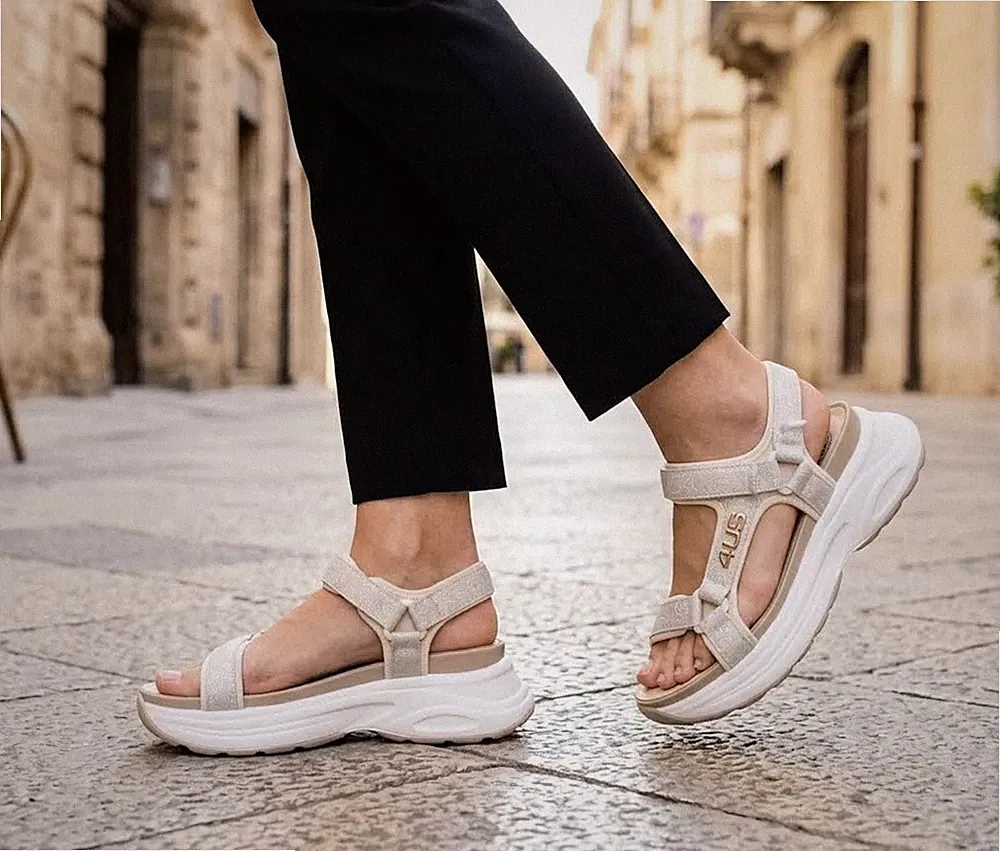 DAMEN SANDALEN GOLD 4US CESARE PACIOTTI 4BX212 KOMFORTSOHLE LEDER KEILABSATZ