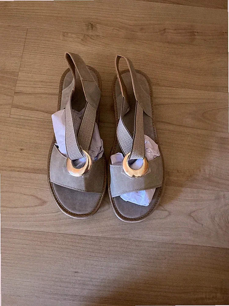 damen sandalen gr. 40 neu beige