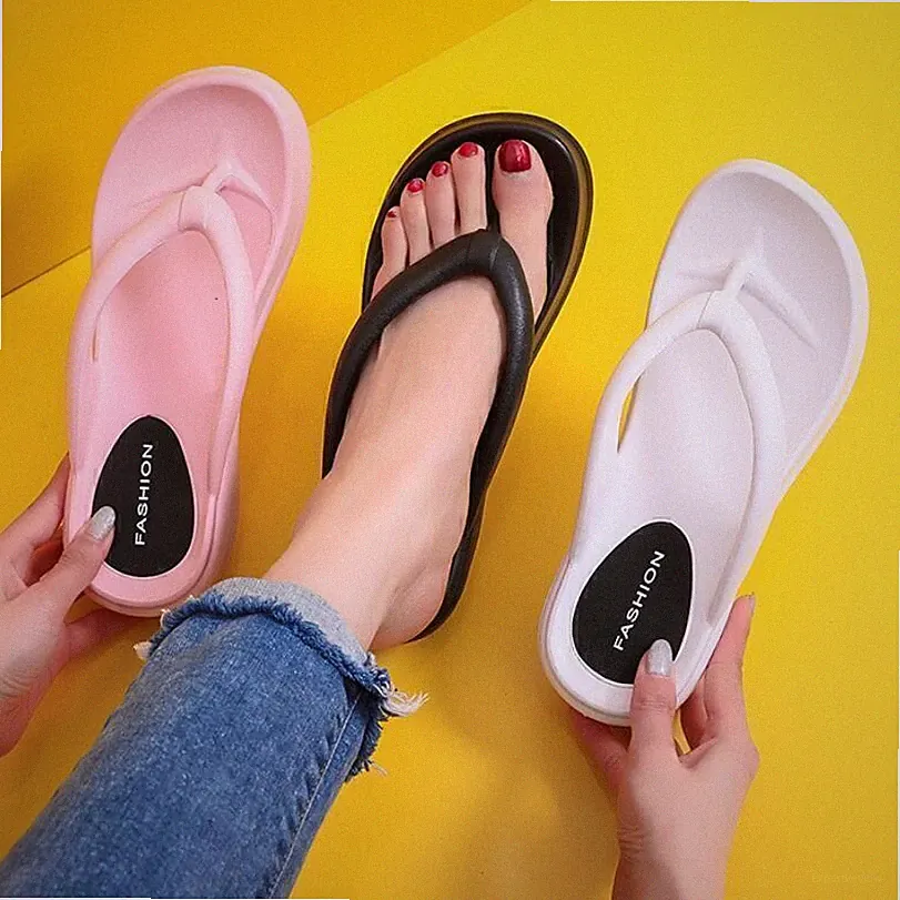 Damen Sandalen Hausschuhe Schuhe Flip Flops Keilabsatz Plateau Pantoletten Pumps