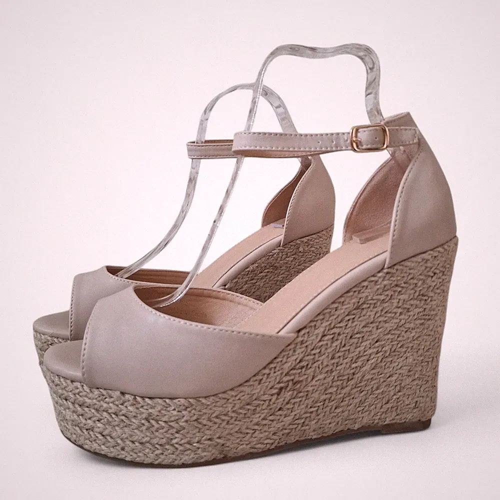 DAMEN SANDALEN HOHER ABSATZ PLATEAU ESPADRILLES KEILABSATZ RIEMCHEN PARTY SCHUHE