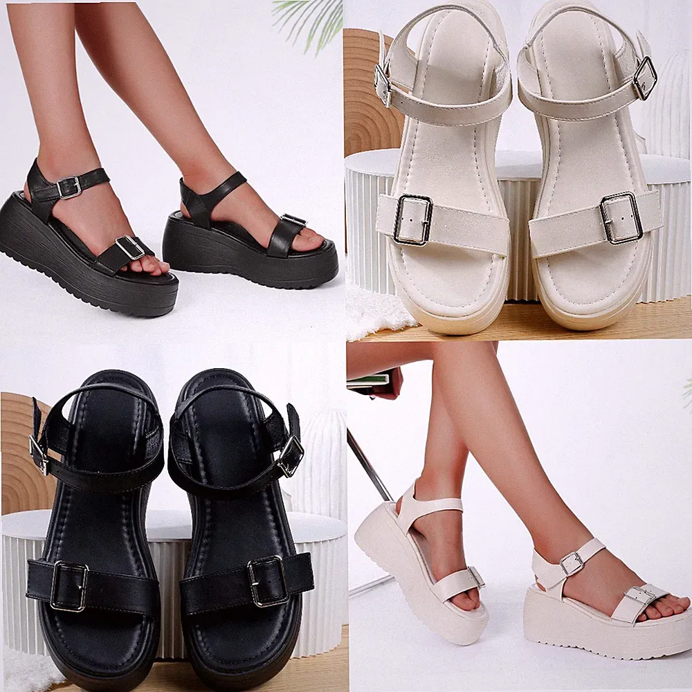 Damen Sandalen Keilabsatz Gladiator Sandalen klobige Sohle Riemchen Sommersandalen