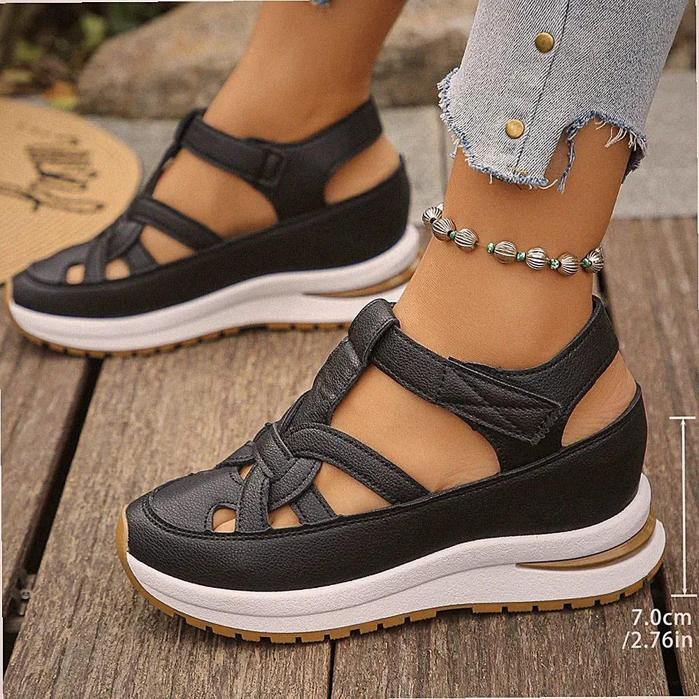Damen Sandalen Keilabsatz Pantoletten Sommerschuhe Sandaletten Slippe Schlappen
