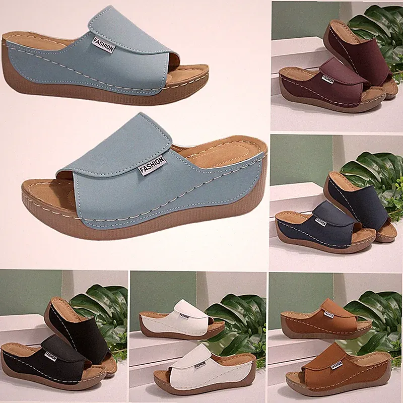 Damen Sandalen Keilabsatz Schlappen Pantoletten Sommerschuhe Modische Sandalen