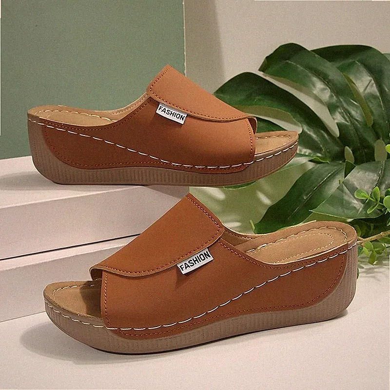 Damen Sandalen Keilabsatz Schlappen Pantoletten Sommerschuhe Sandaletten Slippe