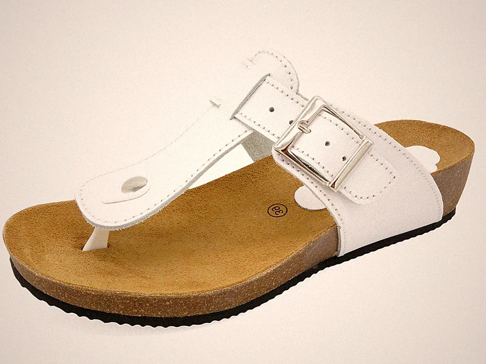 Damen Sandalen Leder Keilsandale Keilabsatz Pantolette Echtleder Fußbett schwarz