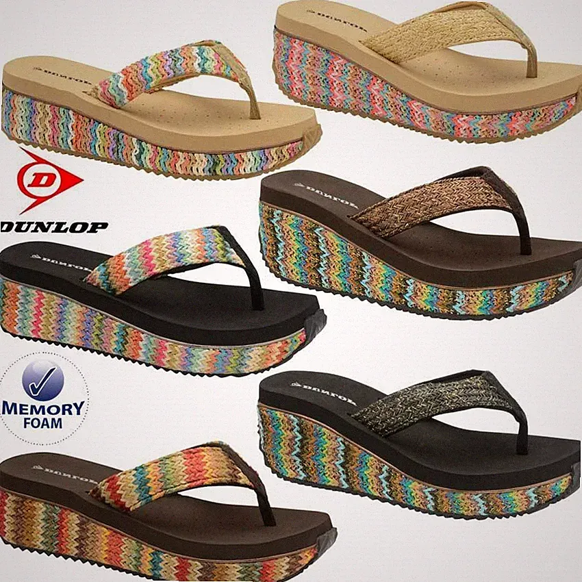 Damen-Sandalen Memory Foam Keilabsatz Walking Fit Flip-Flops Fitness straffend Schuh