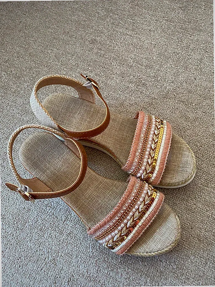 damen sandalen mit keilabsatz gr.37
