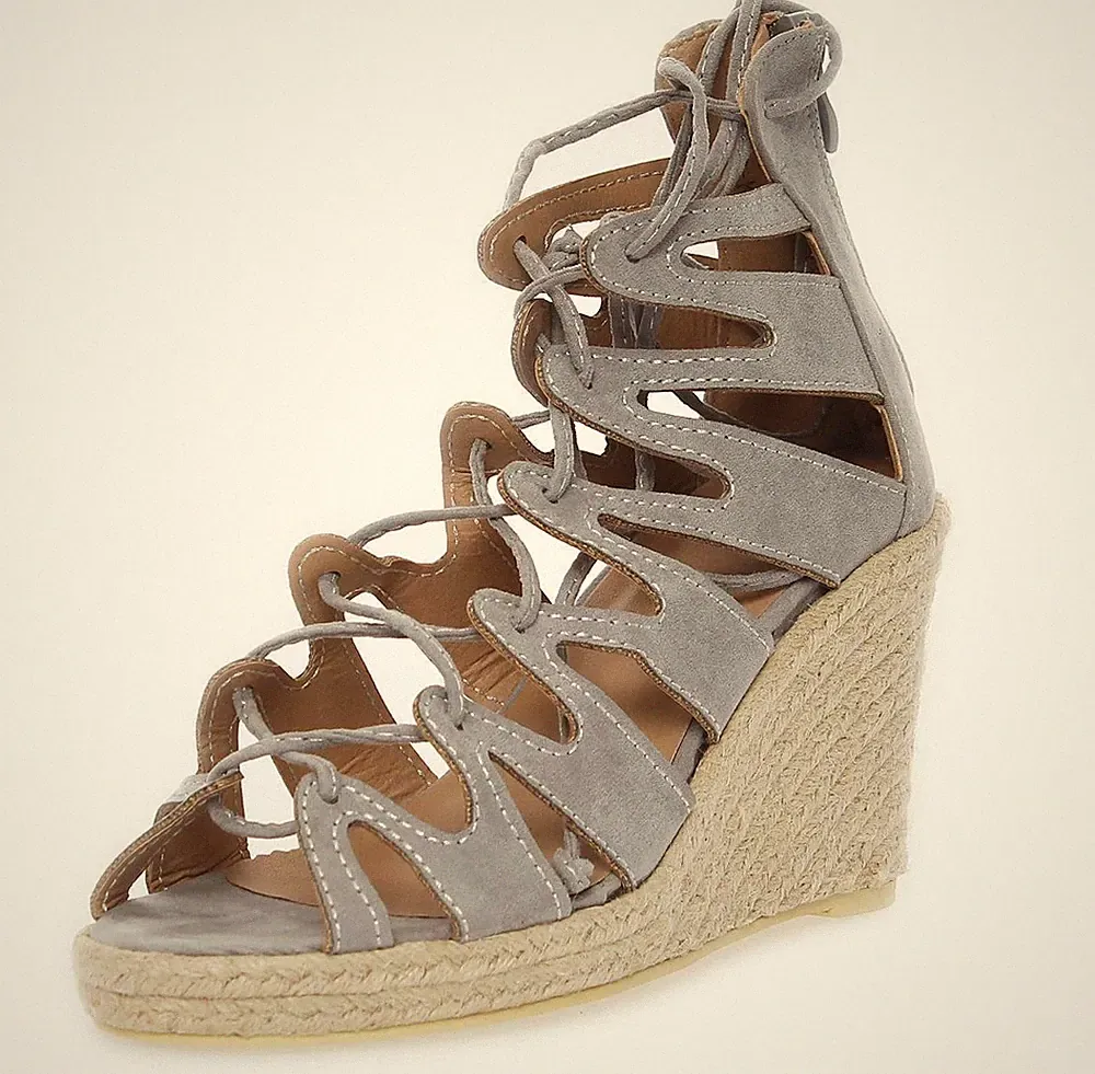 Damen Sandalen mit Riemen Keilabsatz in 3 Farben Gr. 36 37 38 39 40 41
