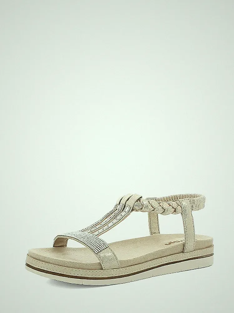 Damen Sandalen mit T-Strap Gold Inblu Art. SA56