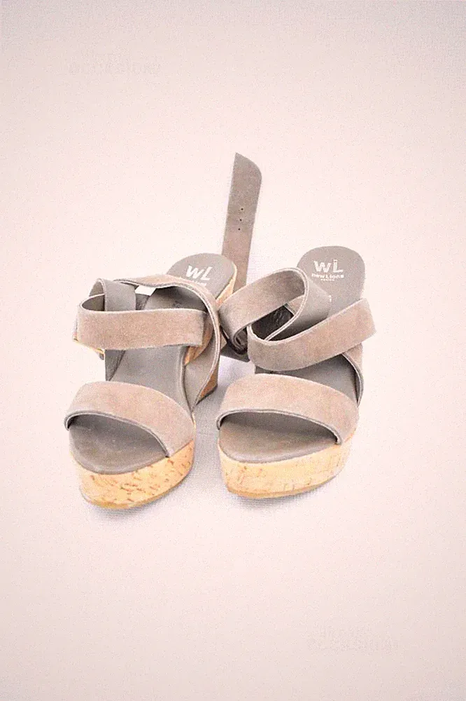 Damen Sandalen New Lions Beige Mit Keilabsatz Aus Kork N 36