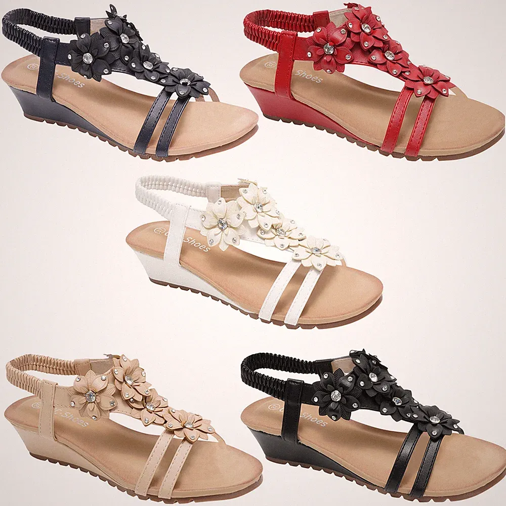 DAMEN SANDALEN RIEMEN GLADIATOR MITTELNIEDRIGER KEIL ABEND SOMMER STRANDSCHUHE