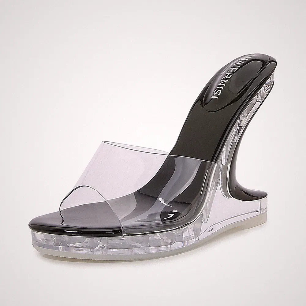 Damen Sandalen Sexy Hausschuhe Schuhe High Heels Pumps Keilabsatz Sommer Party