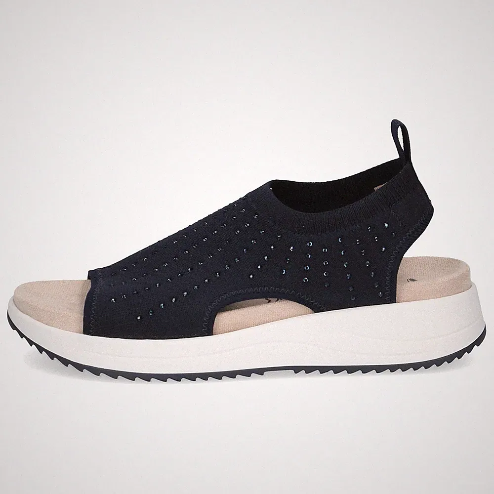 Damen Sandalen Stretch blau herausnehmbares Fußbett CAPRICE