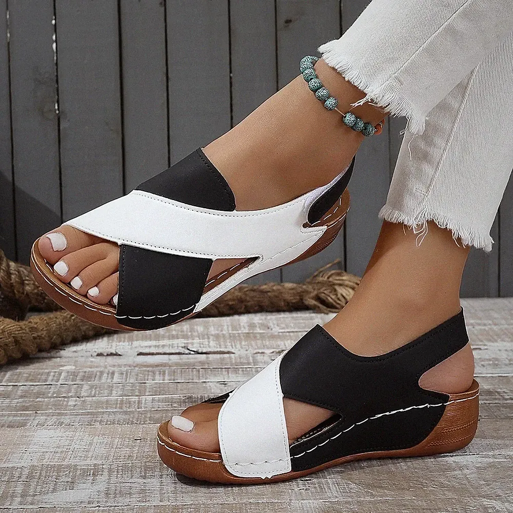 Damen-Sandalen Übergröße Keilabsatz Freizeit Sommer Wanderschuhe