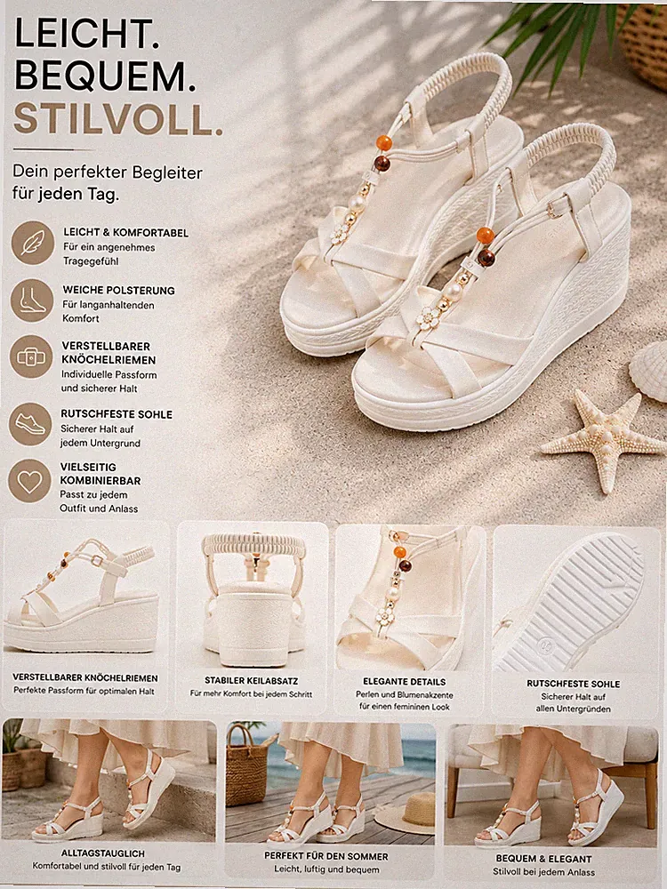Damen Sandalen Weiß Größe 40 Keilabsatz Plateau Sommerschuhe Elegant Unbranded