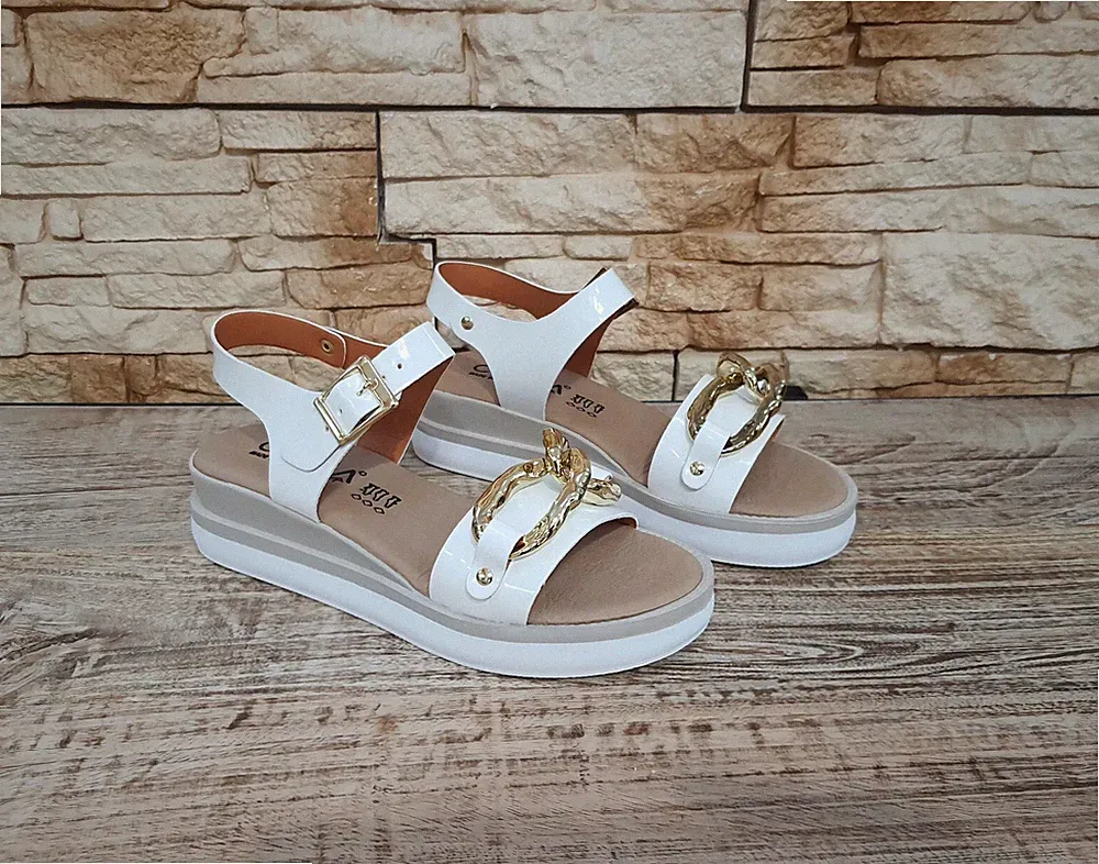 DAMEN SANDALEN WEISS KEILABSATZ KOMFORT GRAU SOFT MADE IN ITALY GL2825 SOMMER