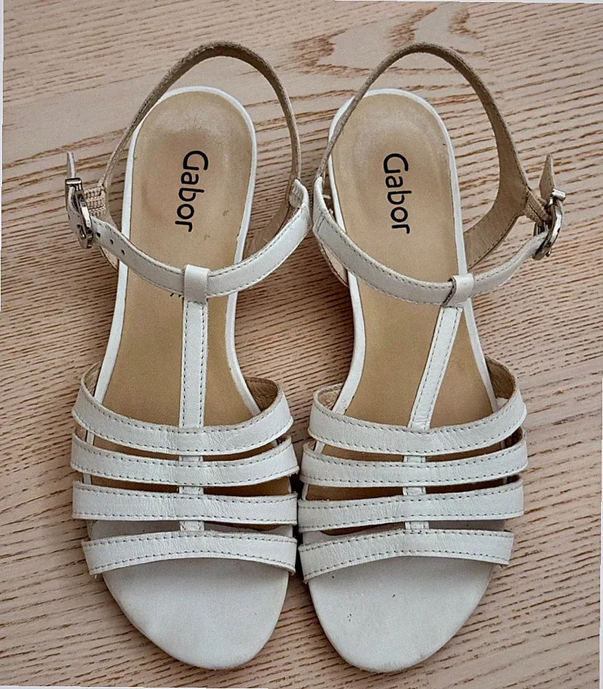 Damen Sandaletten Riemchensandalen Gr. 5,5 - 39 von GABOR weiß
