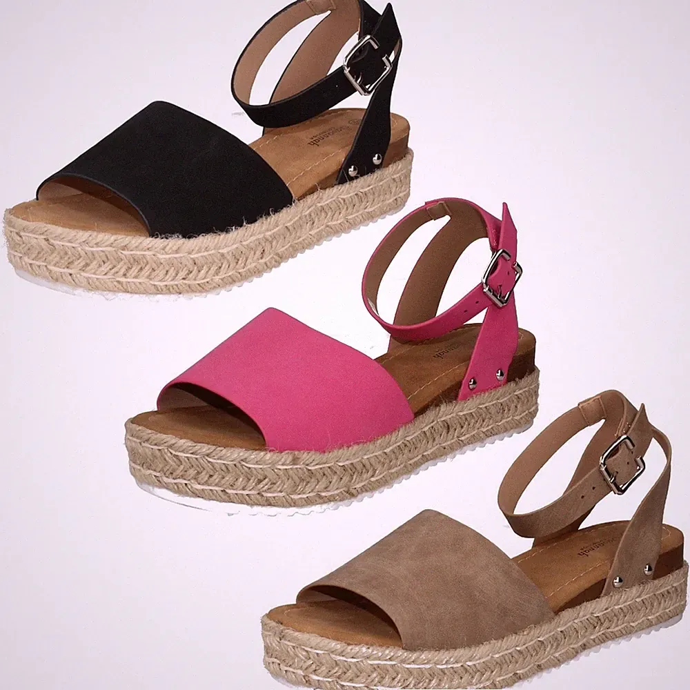 Damen Savannah Keilabsatz Mule Sandalen Weite Passform *F1R2039*
