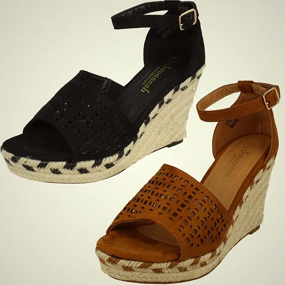 Damen Savannah Keilabsatz Offene Zehen Sommer Sandalen
