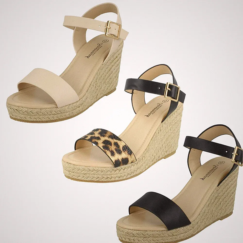 Damen Savannah Sandalen hoher Seilabsatz