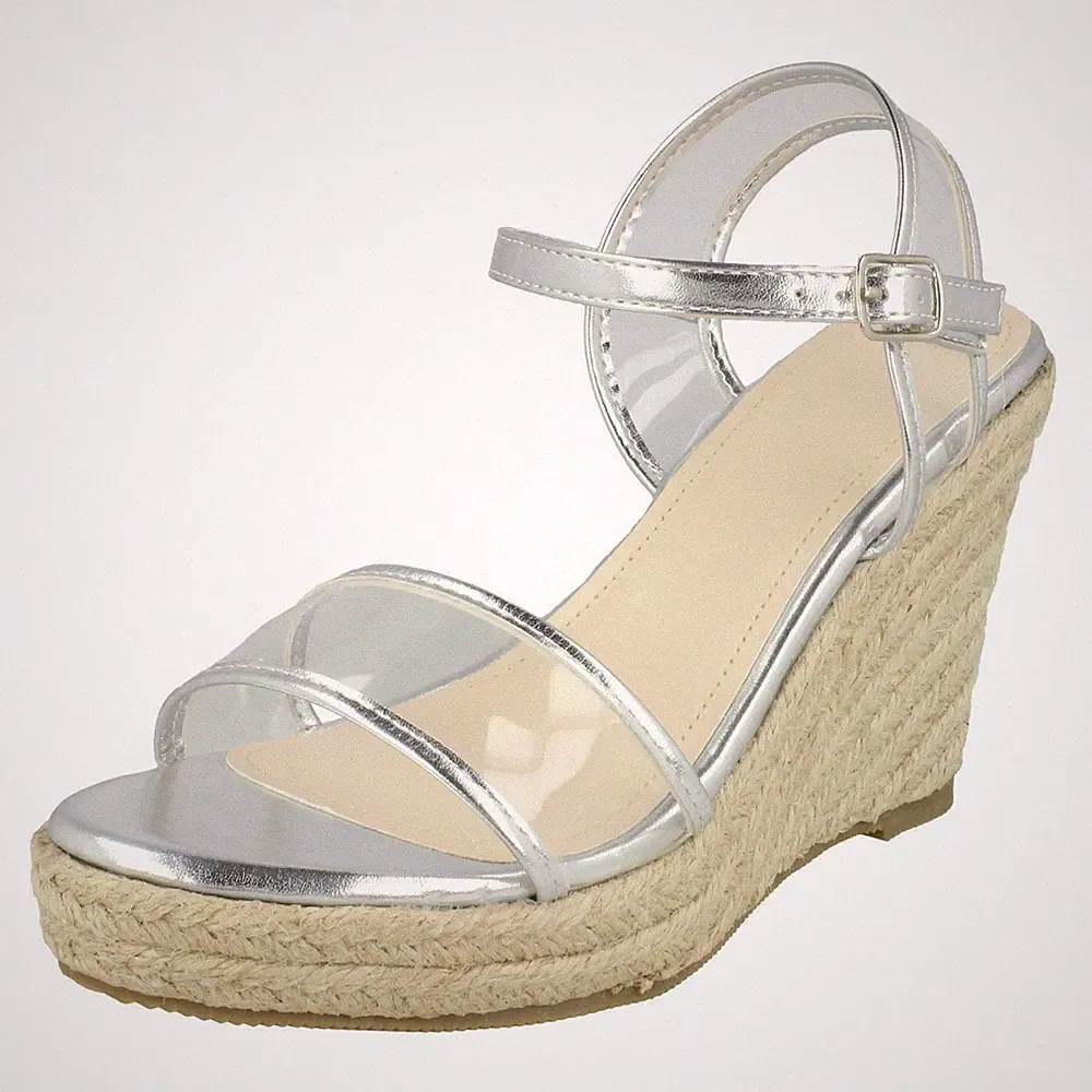 Damen Savannah transparente Riemchen Absatz Keilabsätze, Absatz Sandalen F1R0894