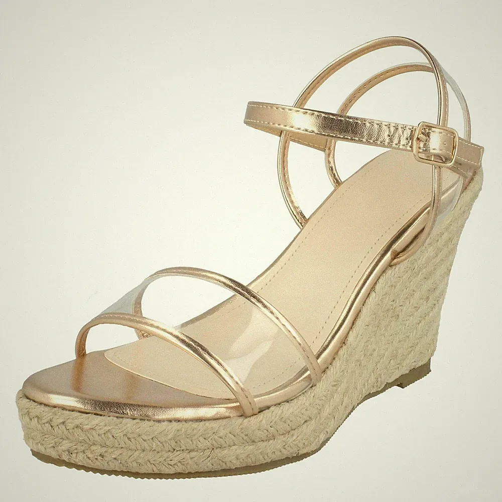 Transparente Keilabsatz Sandalen