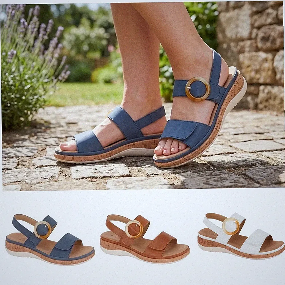 Damen schicke Sommer gepolsterte Sandalen Damen niedriger Absatz Wandern Pantoletten Schuhe Größe