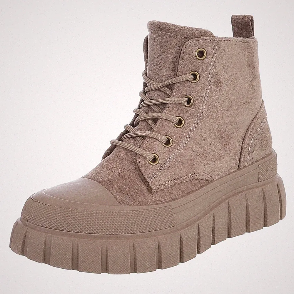 Damen Schnürschuhe mit Lochschnürung Ital-Design 6038 in Braun