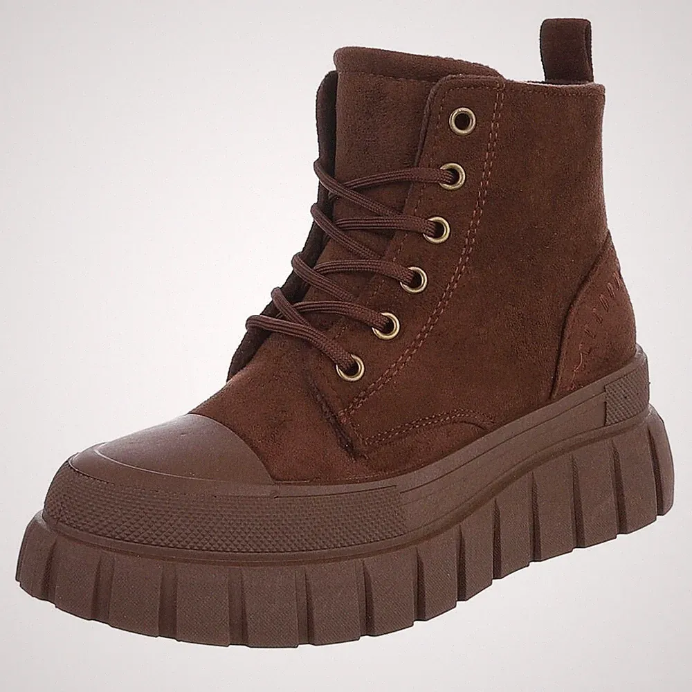 Damen Schnürschuhe mit Lochschnürung Ital-Design 8994 in Braun