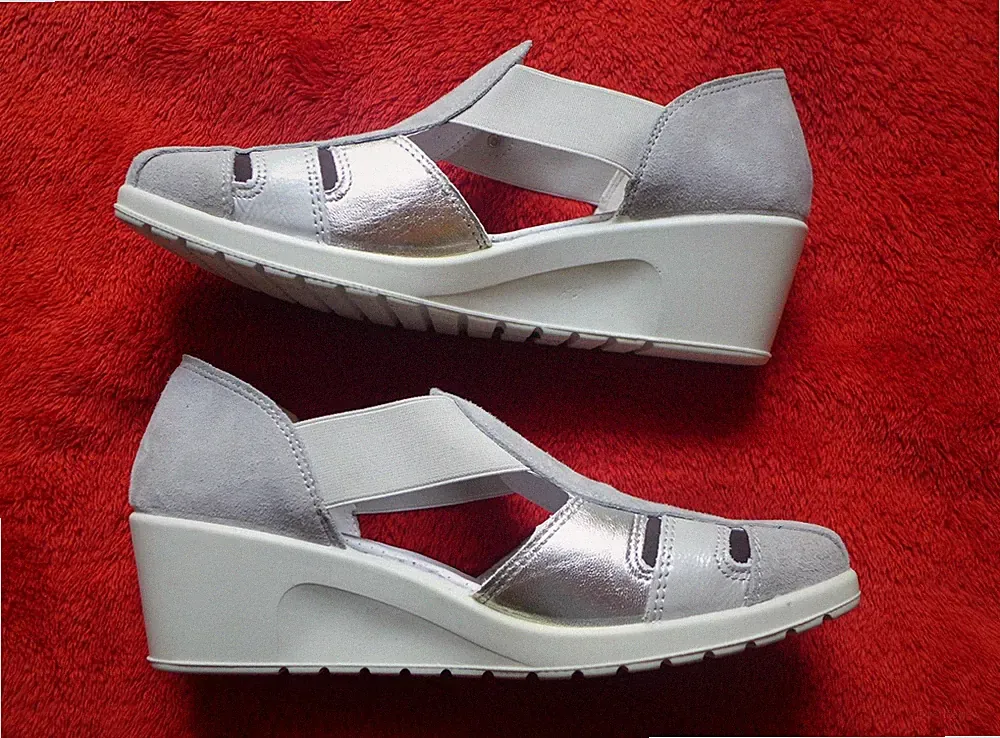 Damen Schuhe ENVAL Soft Größe 37 Keilabsatz Wildleder