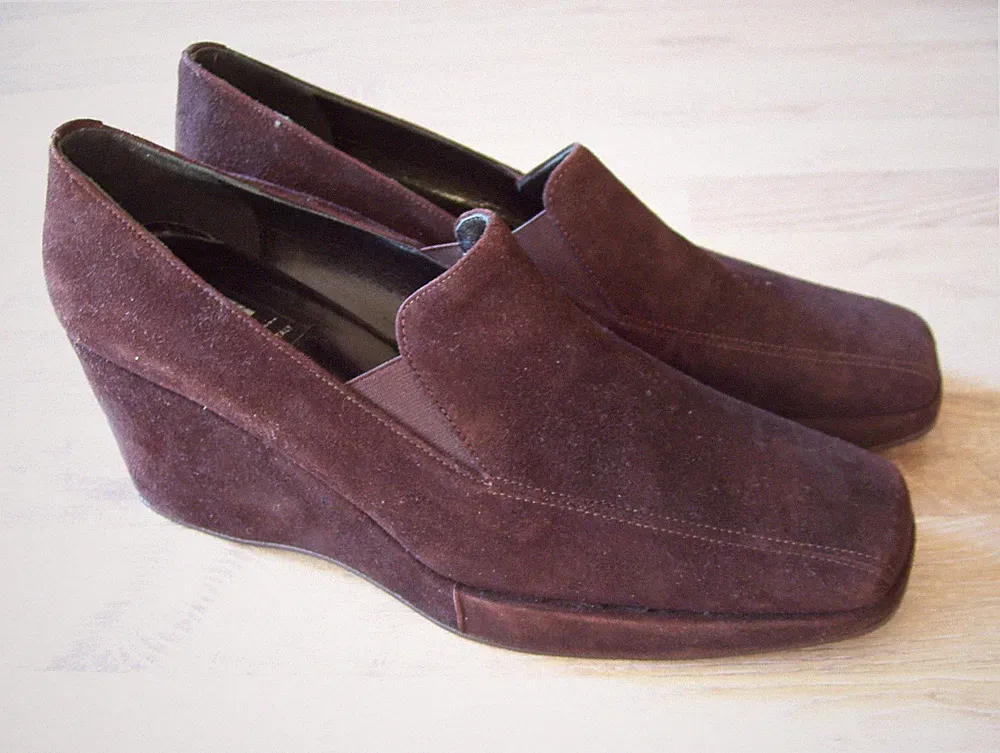 Damen Schuhe Keilabsatz Plateau Gr.40 IS26,2cm von Lilian Wildleder braun neu