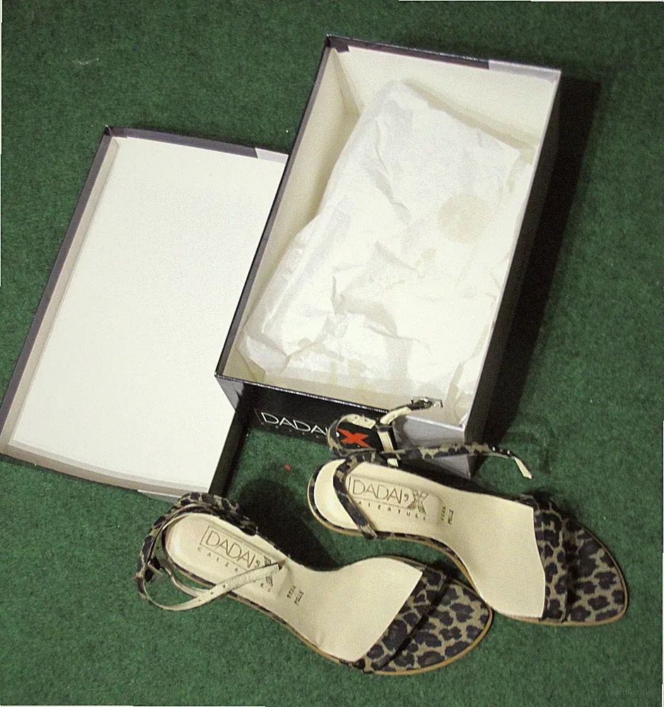 Damen Schuhe Sandalen Leoparden Leder Dadai'x 37 Absatz 8 cm Leopard neuwertig