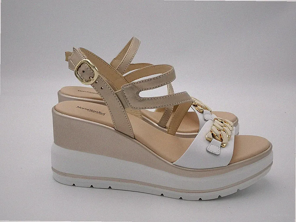 Damen Schuhe Sandalen SCHWARZ GÄRTEN e615962 Loire weiß Stern sand Seide