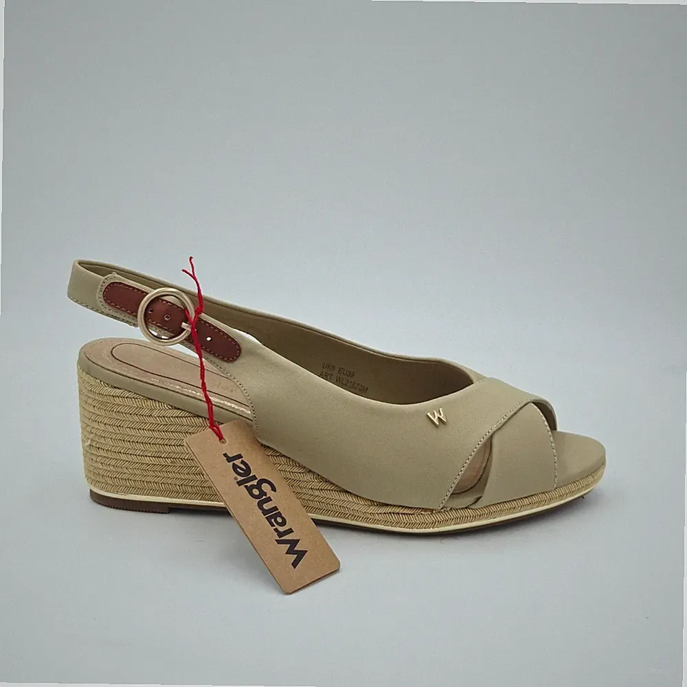 Damen Schuhe Wrangler Gr 38 Sandalen Beige Leinen 289DA-38
