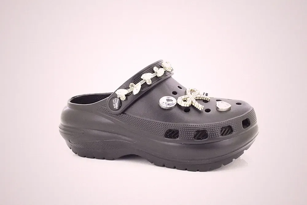 Damen Schwarz Plateau Diamant Plateau Komfort eng anliegend Pantolette Sliders Clog