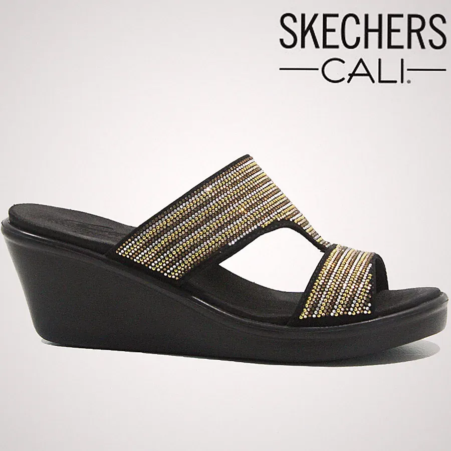 DAMEN SKECHERS LUXUS MEMORY FOAM PLATEAU SOMMERPANTOLETTEN SANDALEN FLIP FLOPS GRÖSSE