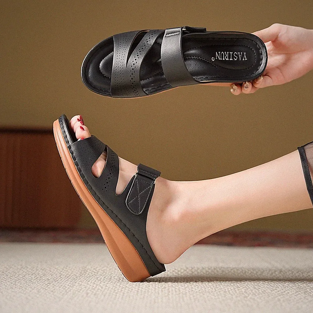 Damen Sommerschuhe Sandalen Keilabsatz Pantoletten Sandaletten Slippe Schlappen