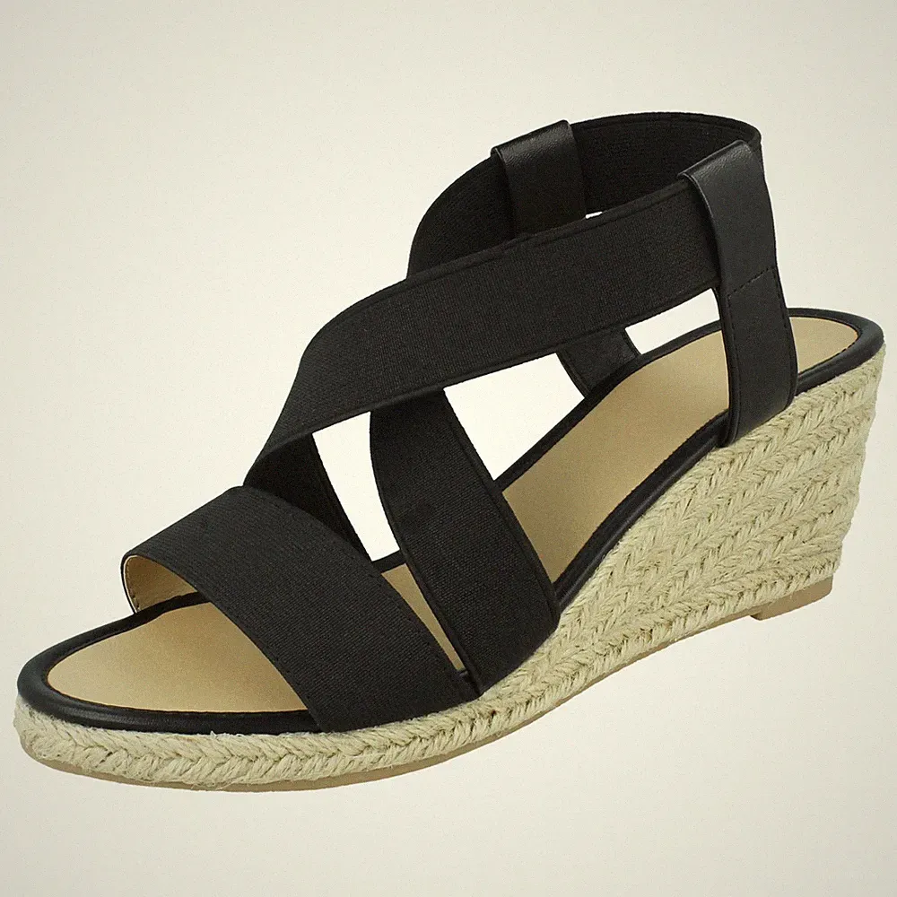 Damen Spot On Mittelhoher Keilabsatz Sandalen