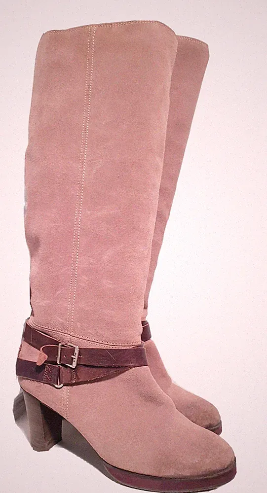 Damen Stiefel beige Mexx gefüttert Wildleder Gr 39