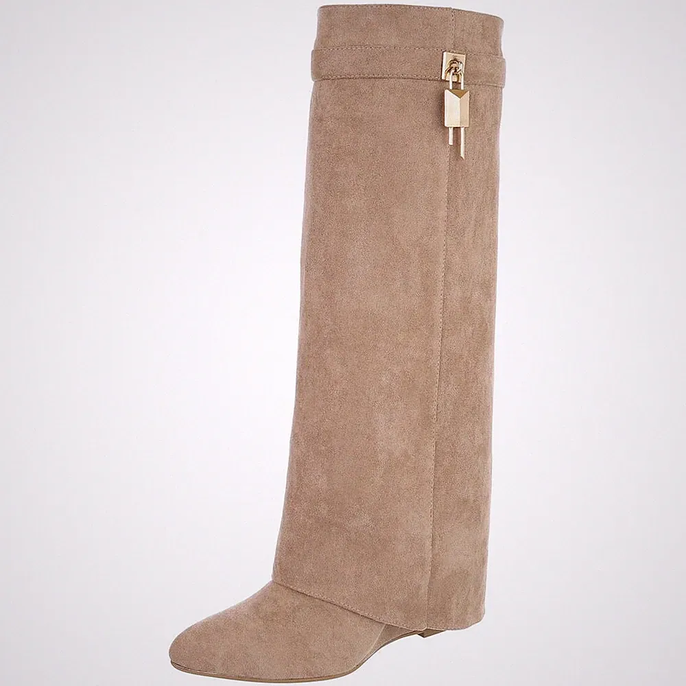Damen Stiefel mit Reißverschluss Ital-Design 8270 in Hellbraun