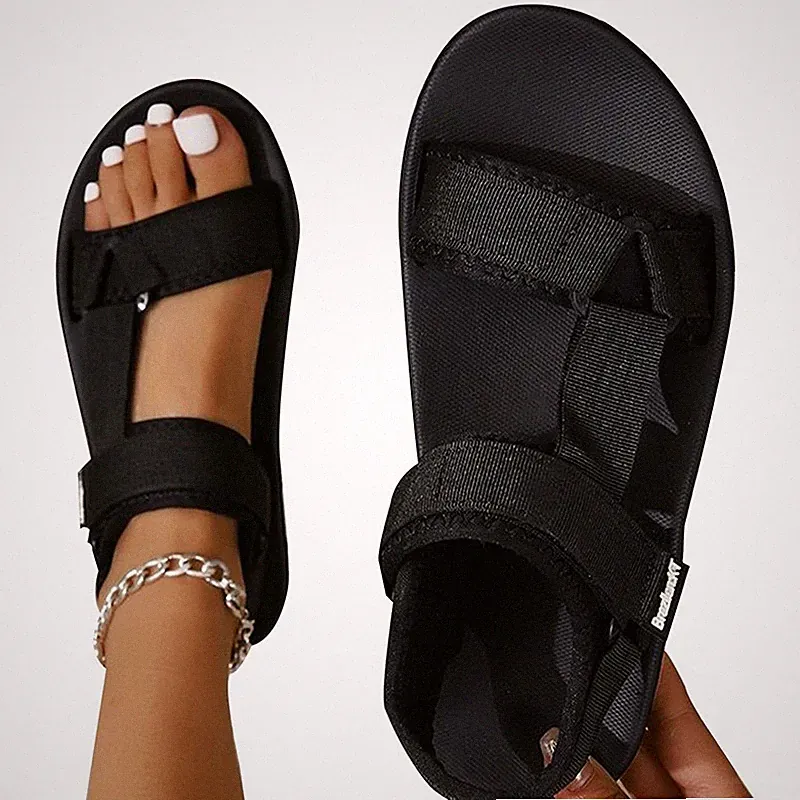 Damen Strand Sandalen mit Dicker Sohle offene Zehen rutschfeste Outdoor Schuhe