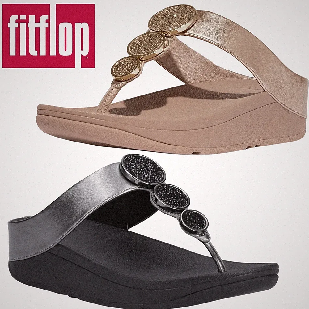 Damen-Zehenstegsandalen Fitflop Halo niedriger Keilabsatz leichte Sommer Urlaub Schuhe