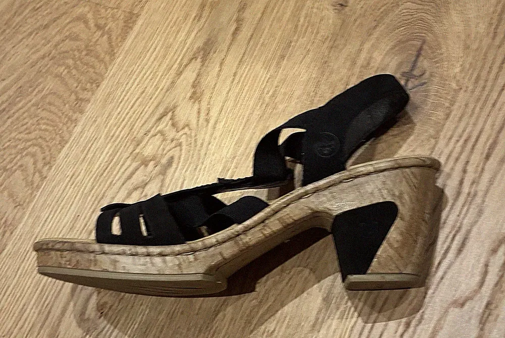 Damensandalen Schwarz Größe 40 mit Glitzer