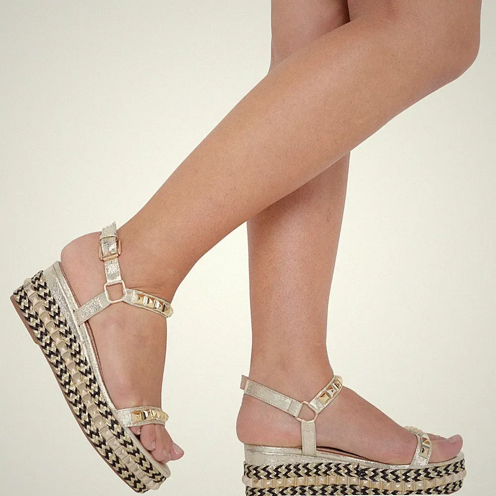 Damensandalen Sommer Keilabsatz Damen Plateau Strand Party flache Form Espadrilles UK