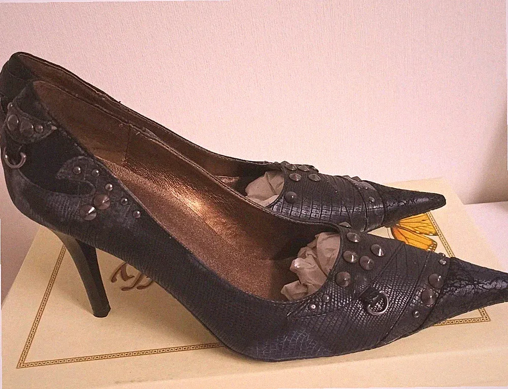 Damenschuhe Gr.36 Schwarz Neu Pamps Butterfly Stilettos Party High Heels Hochzei