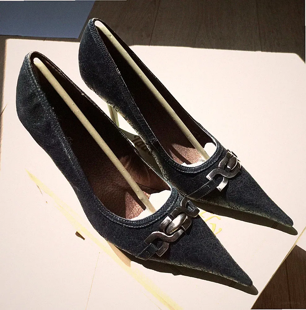Damenschuhe Gr.39 Schwarz Pumps Butterfly Stilettos High Heels Hochzeit Ausgehen