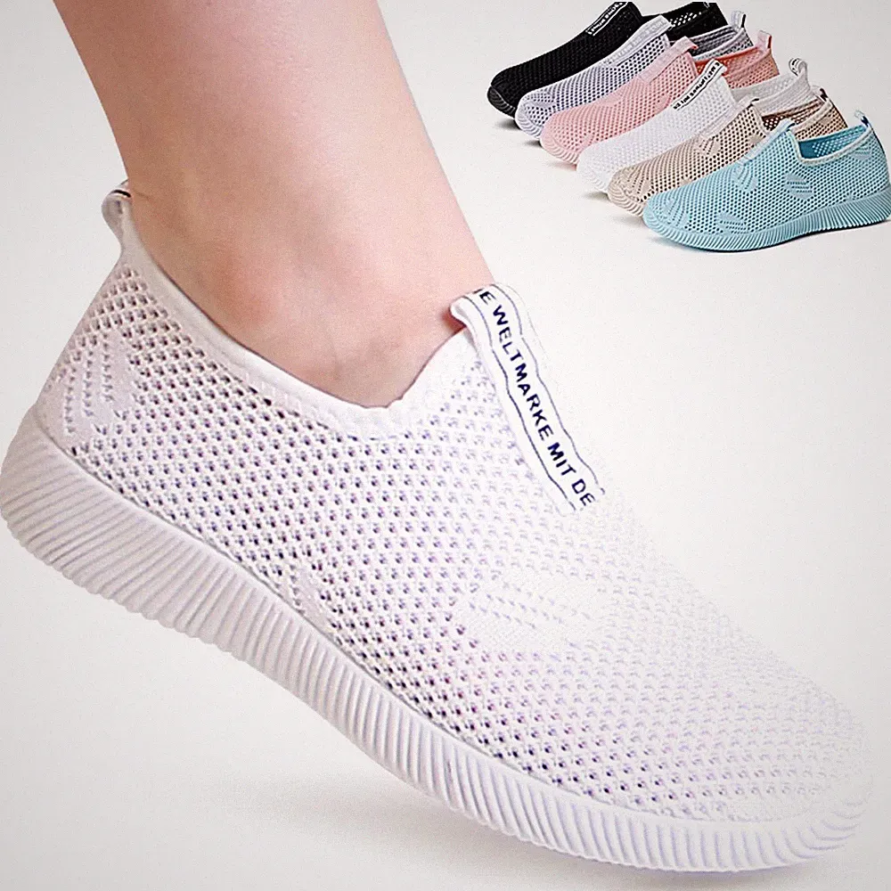 Damenschuhe Halbschuhe Sneaker Light Slipper Keilabsatz Turnschuhe Slip On Mesh