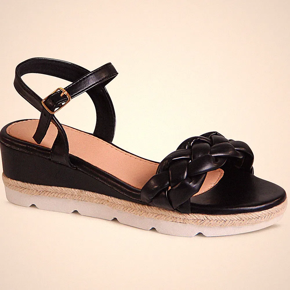 Damenschuhe Keil Sandalen Riemchen Plateau Sandaletten Keilabsatz Pumps Knoten