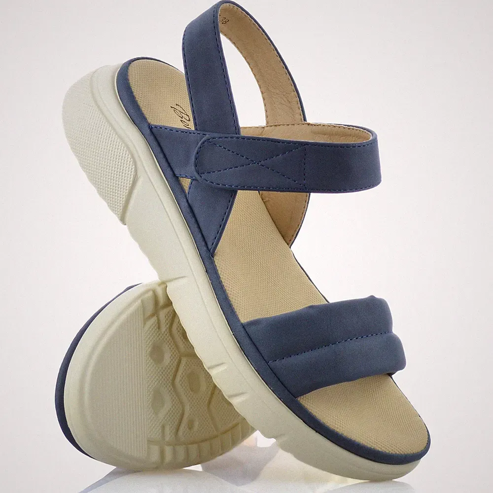 Damenschuhe mittelhoher Keilabsatz Memory Foam Freizeit Riemen Sommer Sandalen Größe