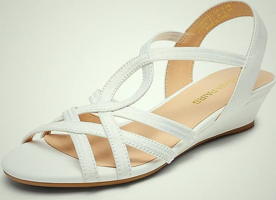 Damenschuhe offene Zehenpartie Espadrilles Plateau-Sandalen Slipper Knöchelriemen Größe 7 UK